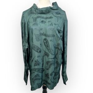 COS Green Patterned Blouse